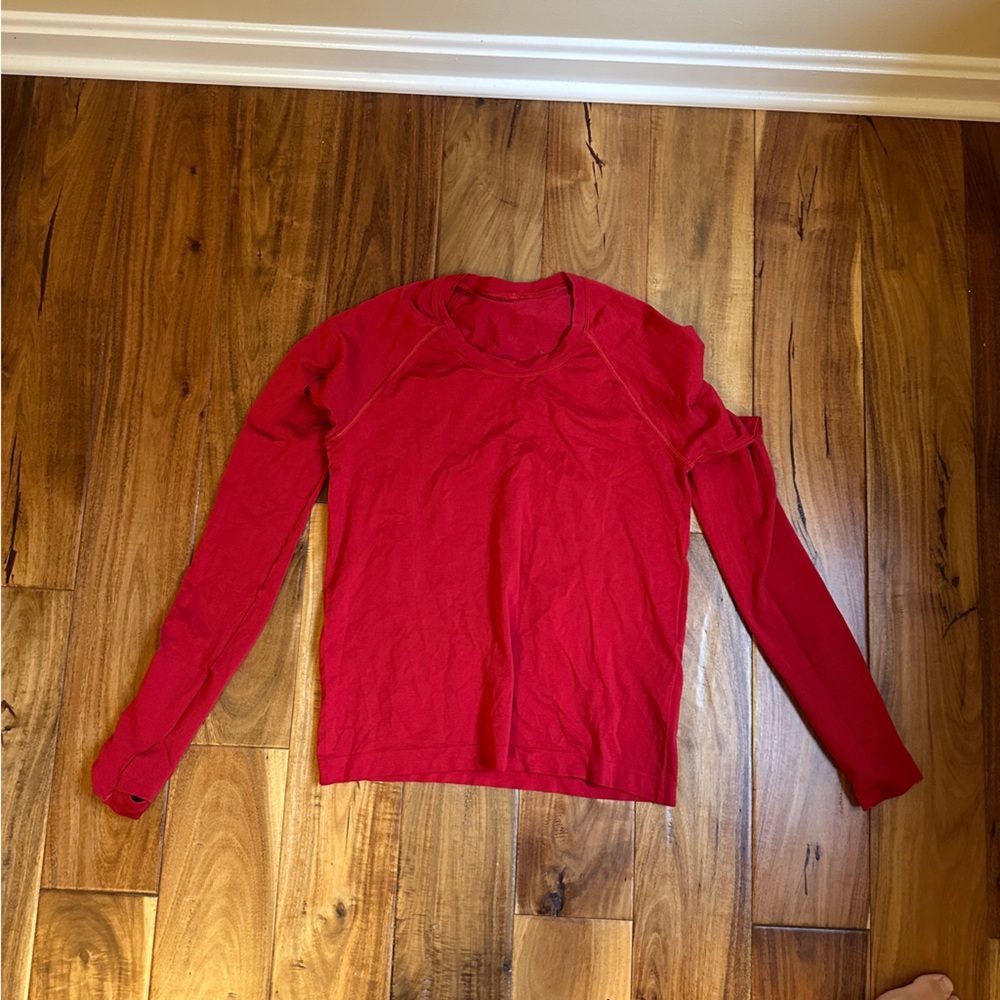 Lululemon Red Long Sleeve Women's race tech